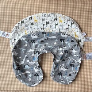 2 BOPPY Pillow COVERS ONLY! Dinosaur print / giraffe print tummy time nursing